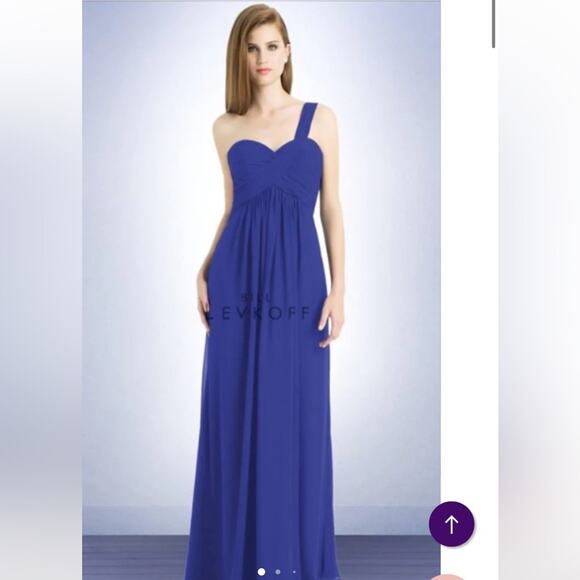 Bill Levkoff One Shoulder Formal Layered Fitted Cocktail‎ Maxi Dress Size 10 - Picture 1 of 14
